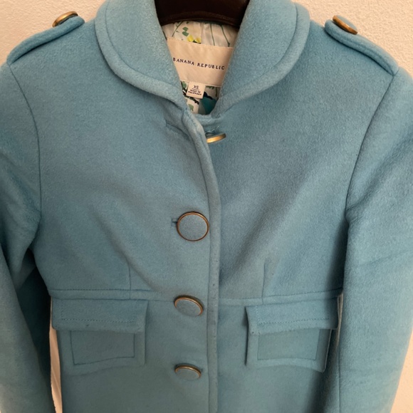 Banana Republic Turquoise Wool Coat XS - Picture 2 of 5